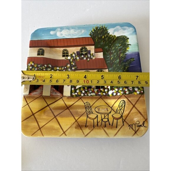 Mark Paul Hand Painted Signed Tuscany Bay Collection 7” Inch Ceramic Plate - Picture 9 of 10